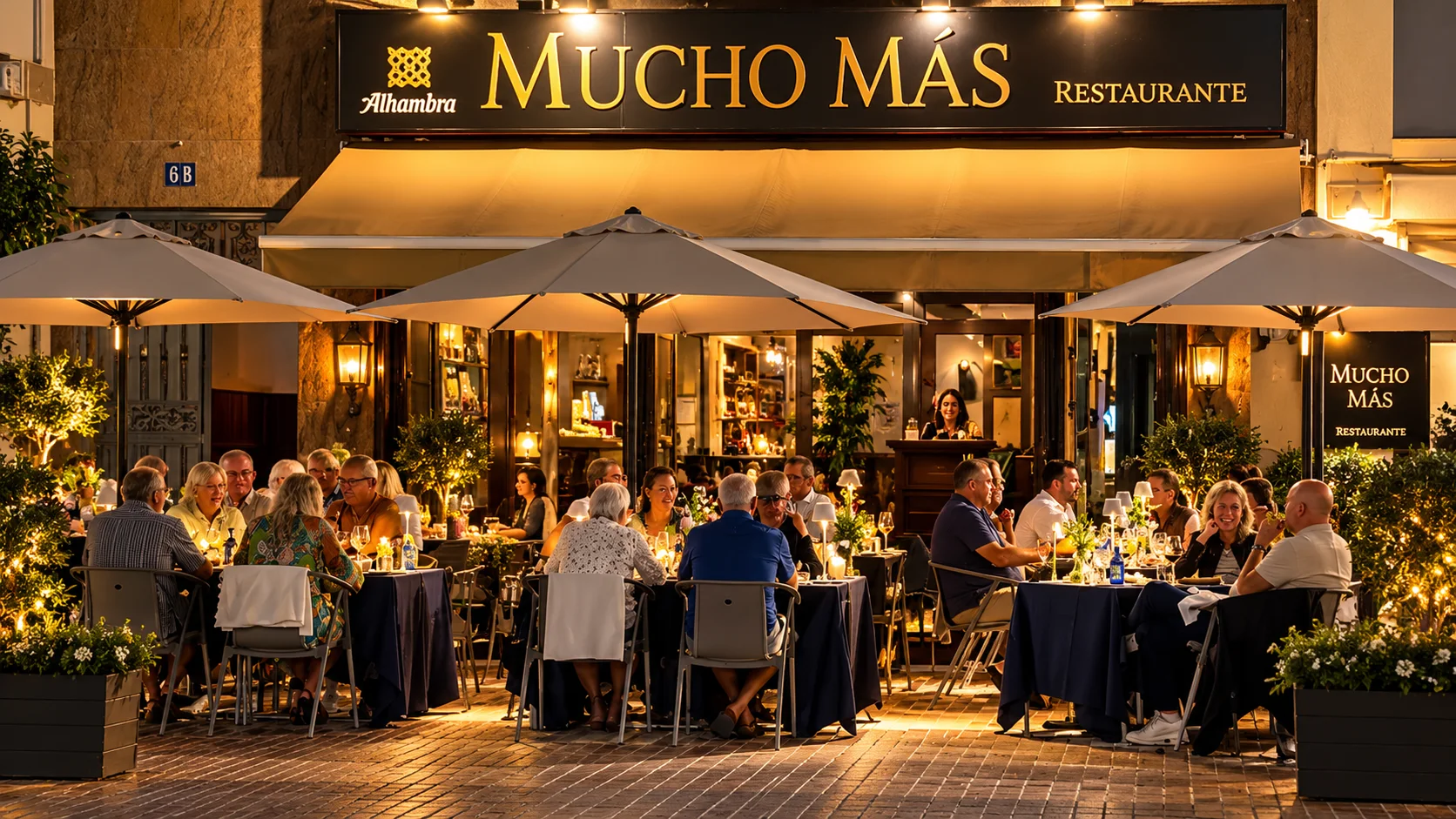 Mucho Más terrace set for evening service